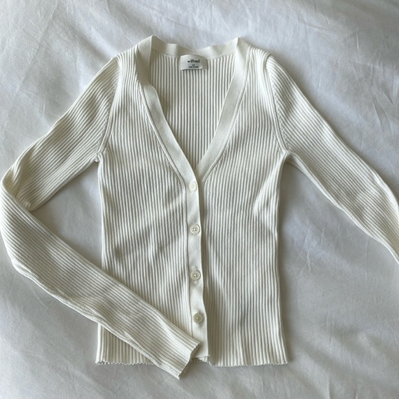 Wilfred V-Neck Fitted Cardigan, Size XS - Picture 1 of 4